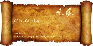 Alb Gyula névjegykártya